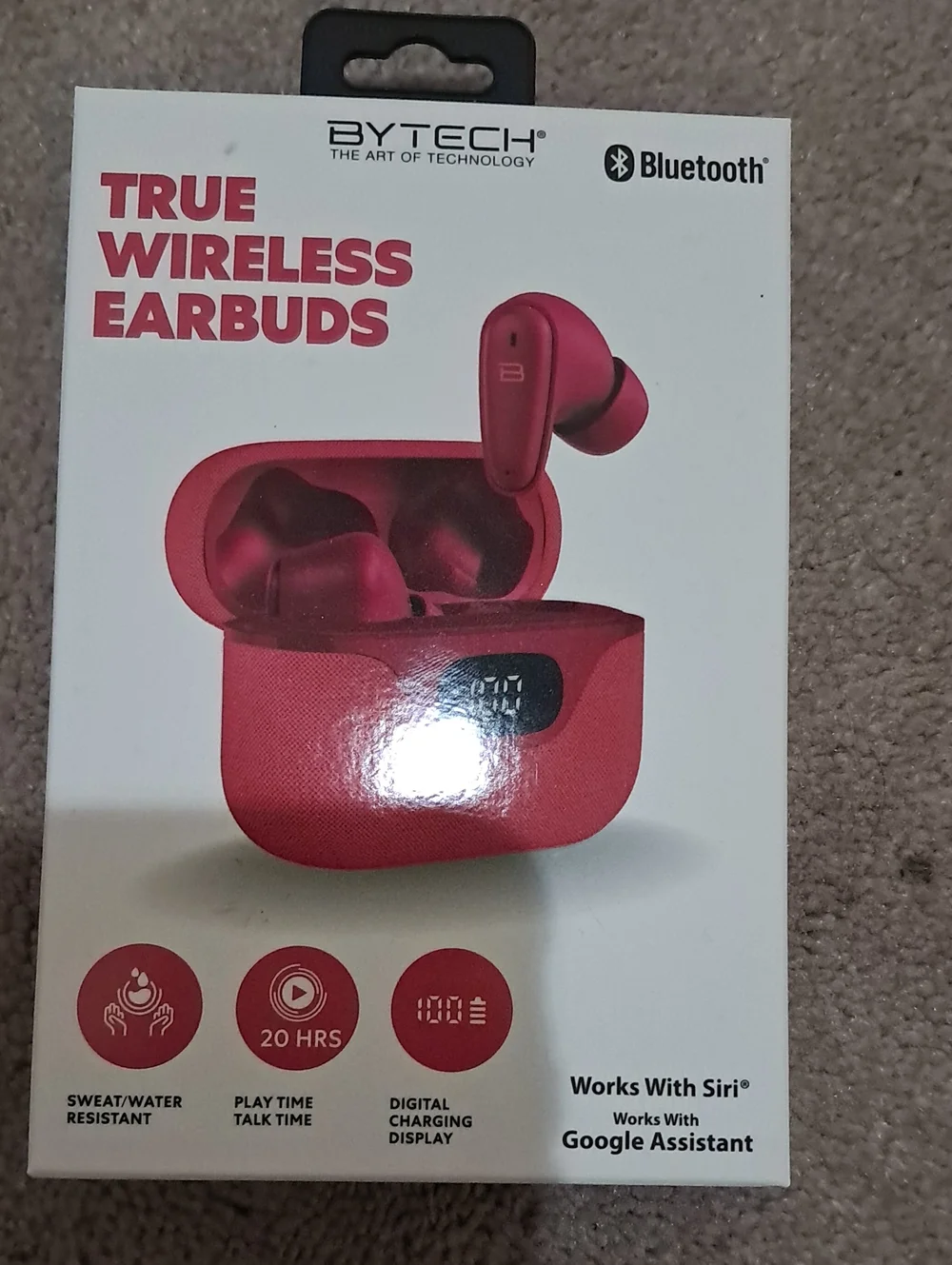 True Wireless Bluetooth Earbuds - Red